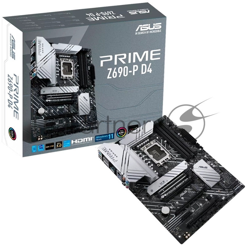 Материнская плата ASUS PRIME Z690-P D4 LGA1700, Z690, 4*DDR4, HDMI+DP, CrossFireX, SATA3 + RAID, Audio, Gb LAN, USB 3.2*8, USB 2.0*6, COM*1 header (w/o cable), ATX