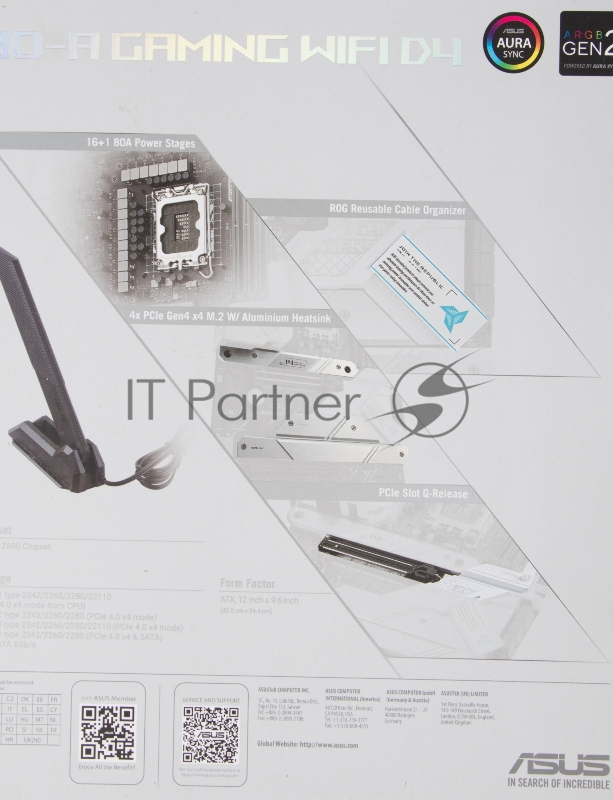 Материнская плата Asus ROG STRIX Z690-A GAMING WIFI D4 Soc-1700 Intel Z690 4xDDR4 ATX AC`97 8ch(7.1) 2.5Gg RAID+HDMI