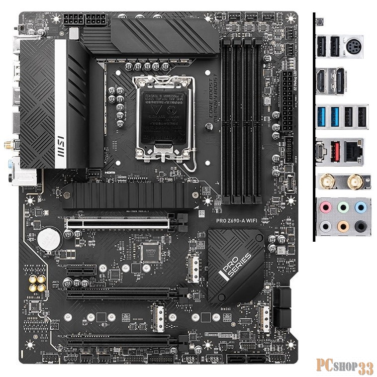 Материнская плата MSI PRO Z690-A WIFI, Z690, LGA1700, 4xDDR5, 3xPCI-Ex16, 1xPCI-Ex1, 4xM.2, 1xUSB3.2 Gen2 X2, 6xUSB3.2 Gen (911-7D25-17S)