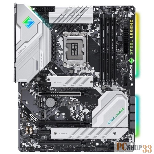 Материнская плата Asrock Z690 STEEL LEGEND Soc-1700 Intel Z690 4xDDR4 ATX AC`97 8ch(7.1) 2.5Gg RAID+HDMI+DP