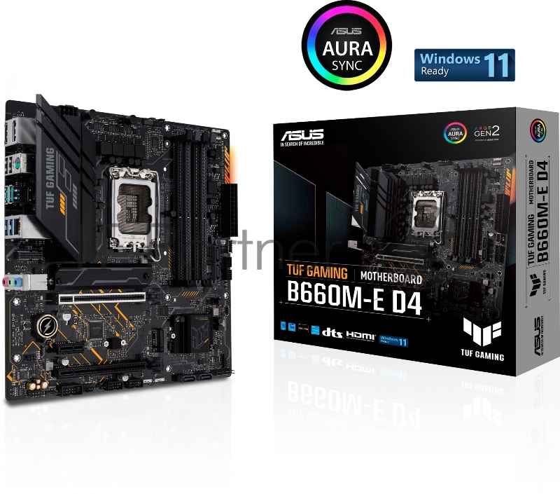 Материнская плата Asus TUF GAMING B660M-E D4 Soc-1700 Intel B660 4xDDR4 mATX AC`97 8ch(7.1) 2.5Gg RAID+HDMI+DP