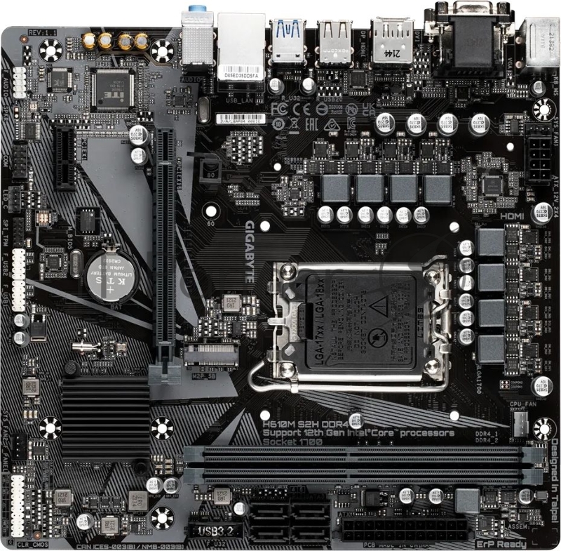 Материнская плата H610 S1700 MATX H610M S2H DDR4 GIGABYTE