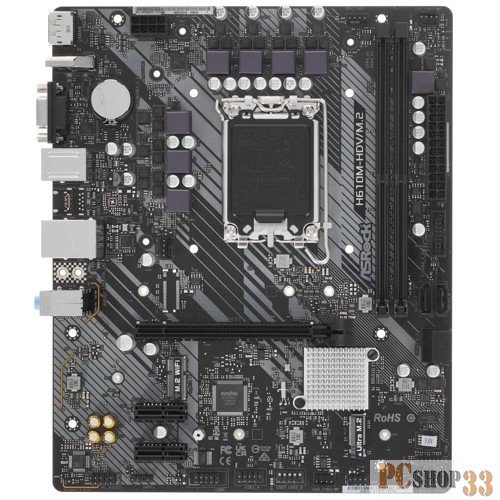 Материнская плата H610 S1700 MATX H610M-HDV/M.2 ASROCK