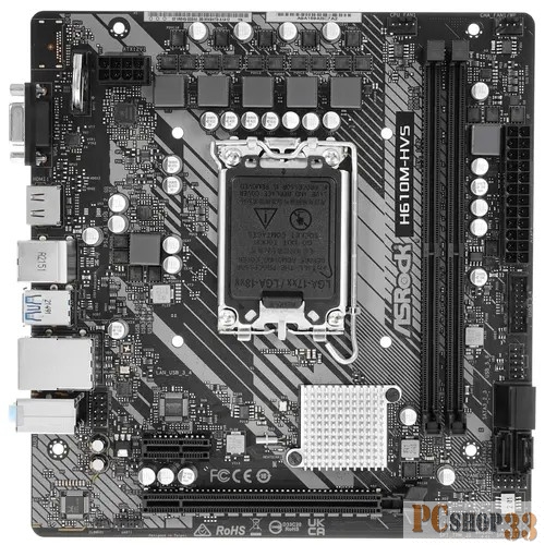 Материнская плата Asrock H610M-HVS Soc-1700 Intel H610 2xDDR4 mATX AC`97 8ch(7.1) GbLAN RAID+VGA+HDMI
