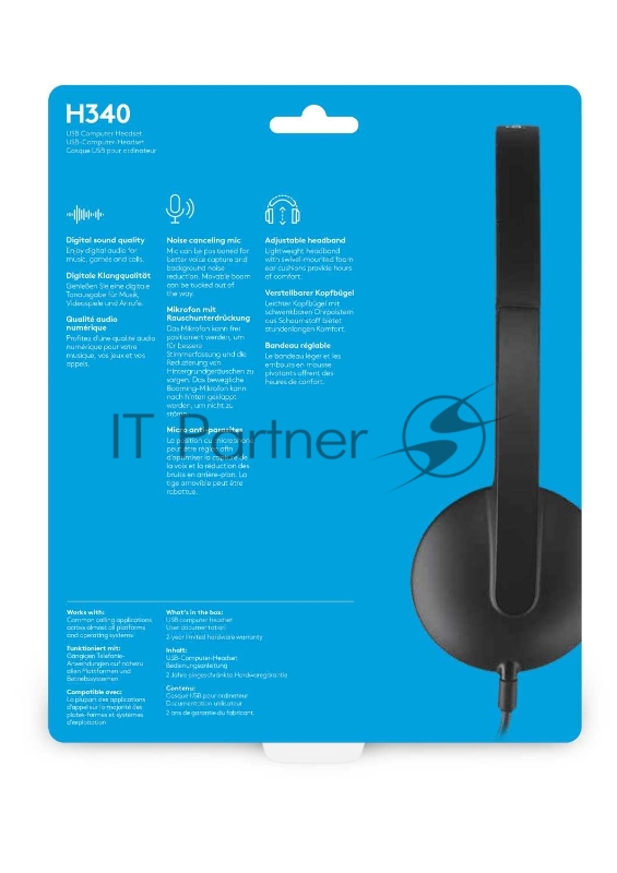 Наушники 981-000475 Logitech Headset H340 USB