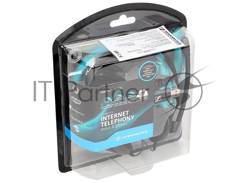 Гарнитура Sennheiser PC 8 USB стерео накладная 42-17000Гц 2м USB 95дБ круговая диаграмма направленности 90-15000Гц регулятор громкости