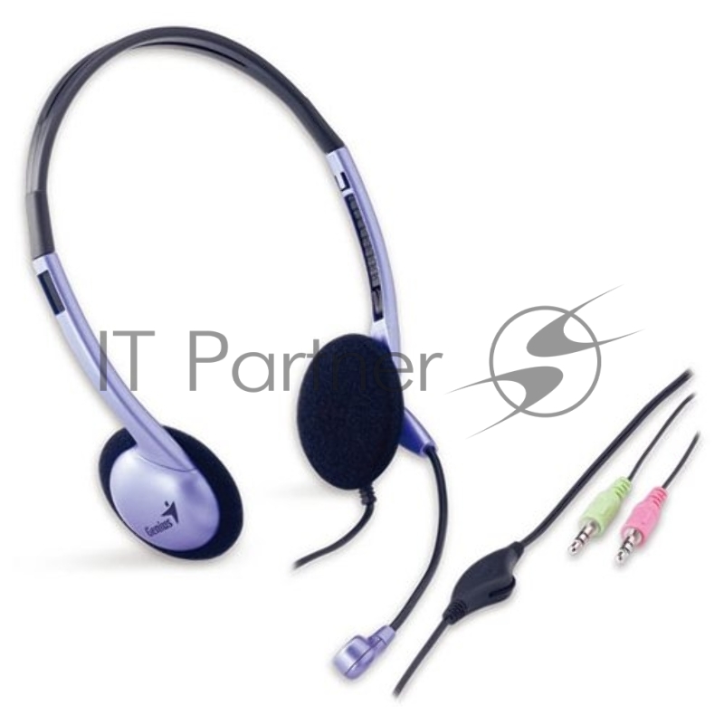 Наушники GENIUS HS-02B 535164 {Наушники с микрофоном, регулятор громкости}