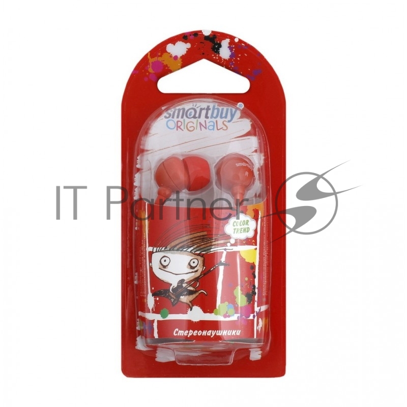 Внутриканальные наушники SmartBuy® COLOR TREND, красные (арт. SBE-3300)/320