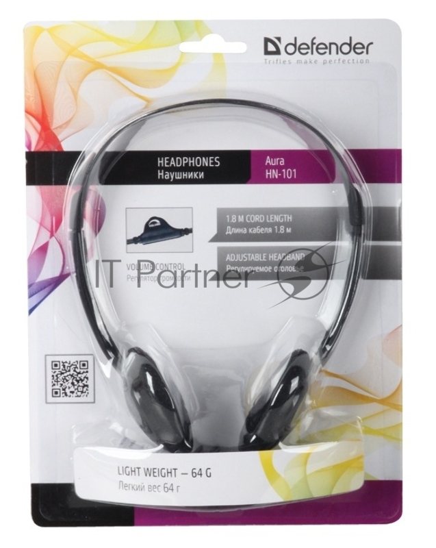 Нaушники AURA 101 BLACK 63101 DEFENDER