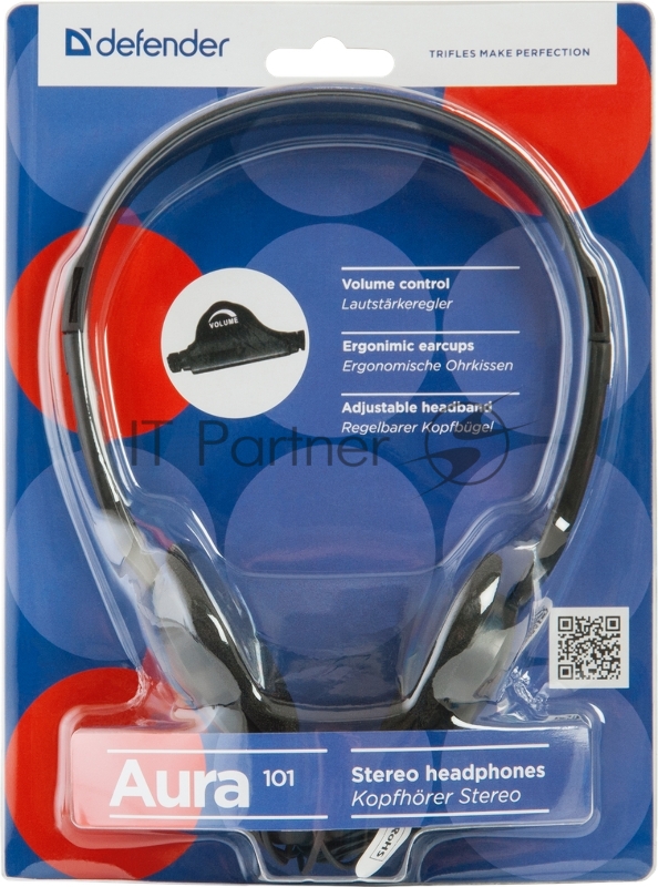 Нaушники AURA 101 BLACK 63101 DEFENDER