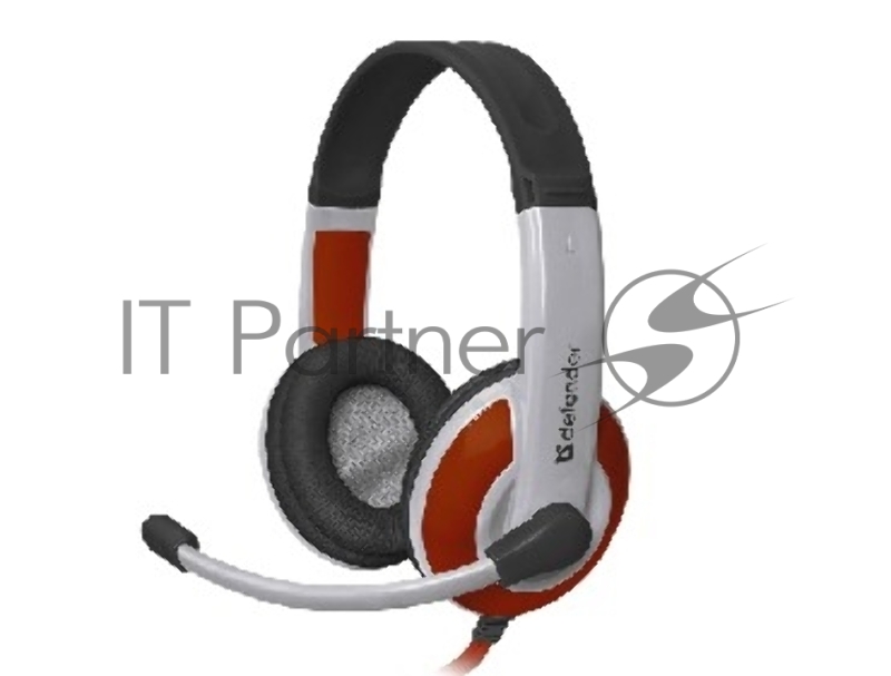 Наушники DEFENDER Warhead G-120 красный + белый, кабель 2 м
