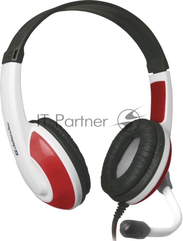 Наушники DEFENDER Warhead G-120 красный + белый, кабель 2 м