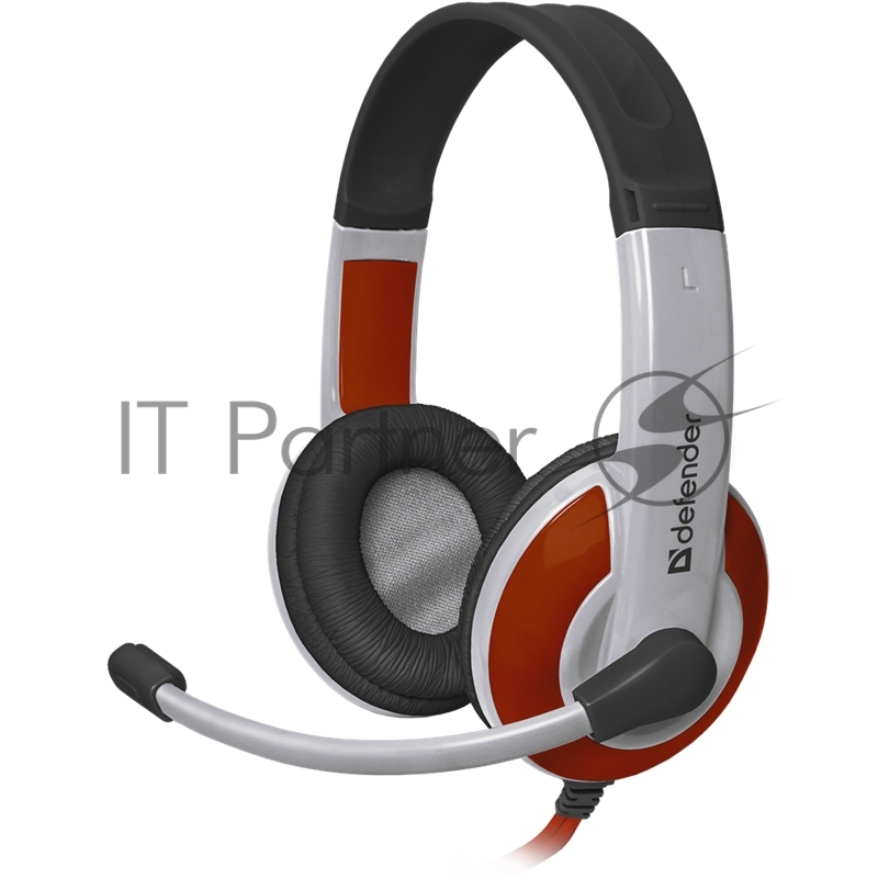 Наушники DEFENDER Warhead G-120 красный + белый, кабель 2 м
