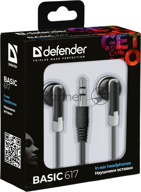 Наушники вставки Defender Basic 617 черный Defender Наушники вставки Basic 617 черный