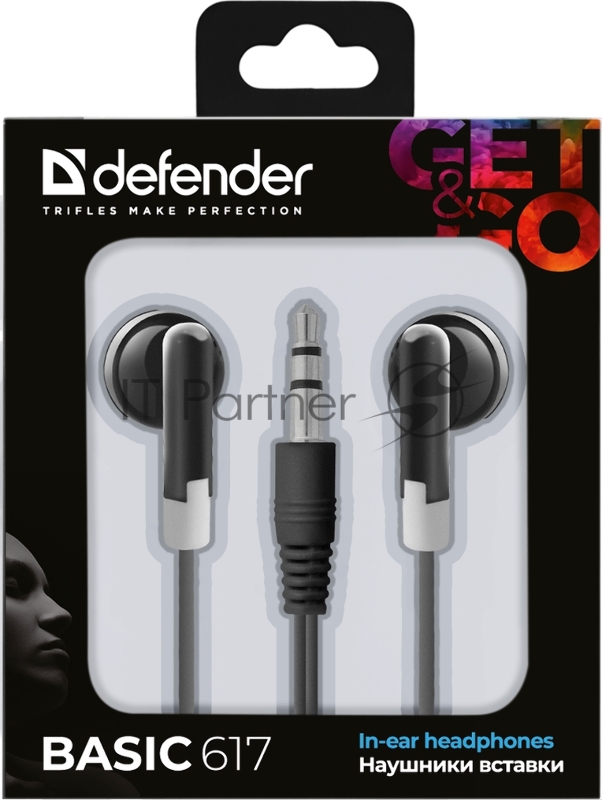 Наушники вставки Defender Basic 617 черный Defender Наушники вставки Basic 617 черный