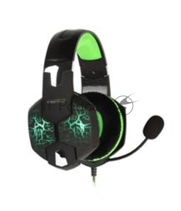 Игровая гарнитура RUSH TAIPAN, динамики 50мм, велюровые амбушюры, вирт.звук 7.1, чер/зел (SBHG-3100)