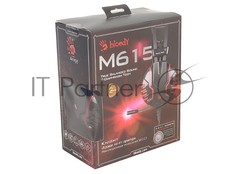 Наушники с микрофоном A4 Bloody M615 черный 1.2м мониторы оголовье (M615 B/R)