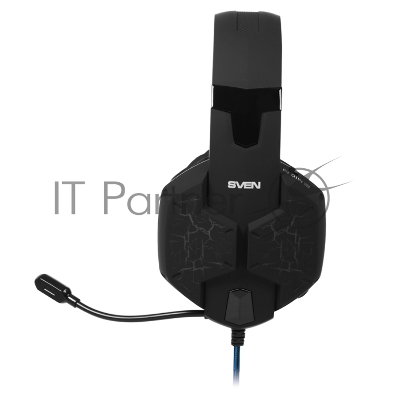 Гарнитура SVEN AP-U980MV, черный-синий (USB, LED, 7.1, 2.2m)