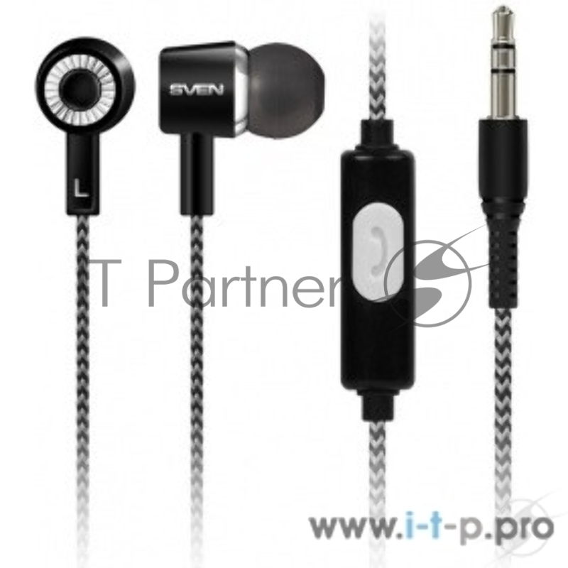 Наушники SVEN E-109M, чёрный-серый