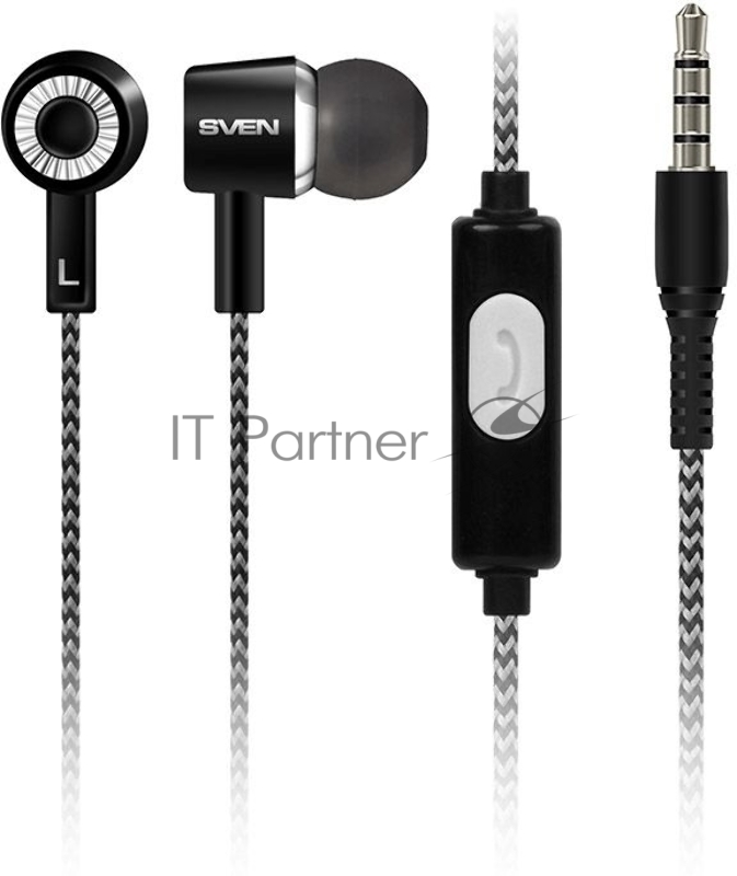 Наушники SVEN E-109M, чёрный-серый