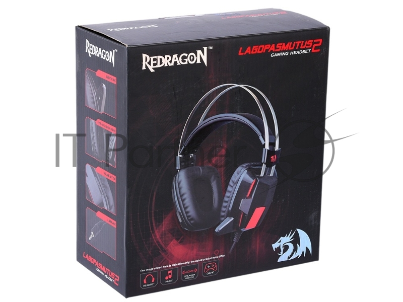 Гарнитура REDRAGON игровая Lagopasmutus 2 красный + черный, кабель 2 м.