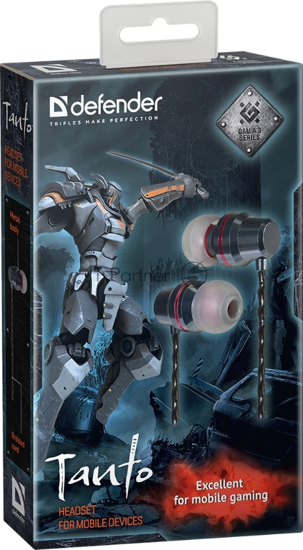 Гарнитура Defender Tanto черный+серый, кабель 1,2 м