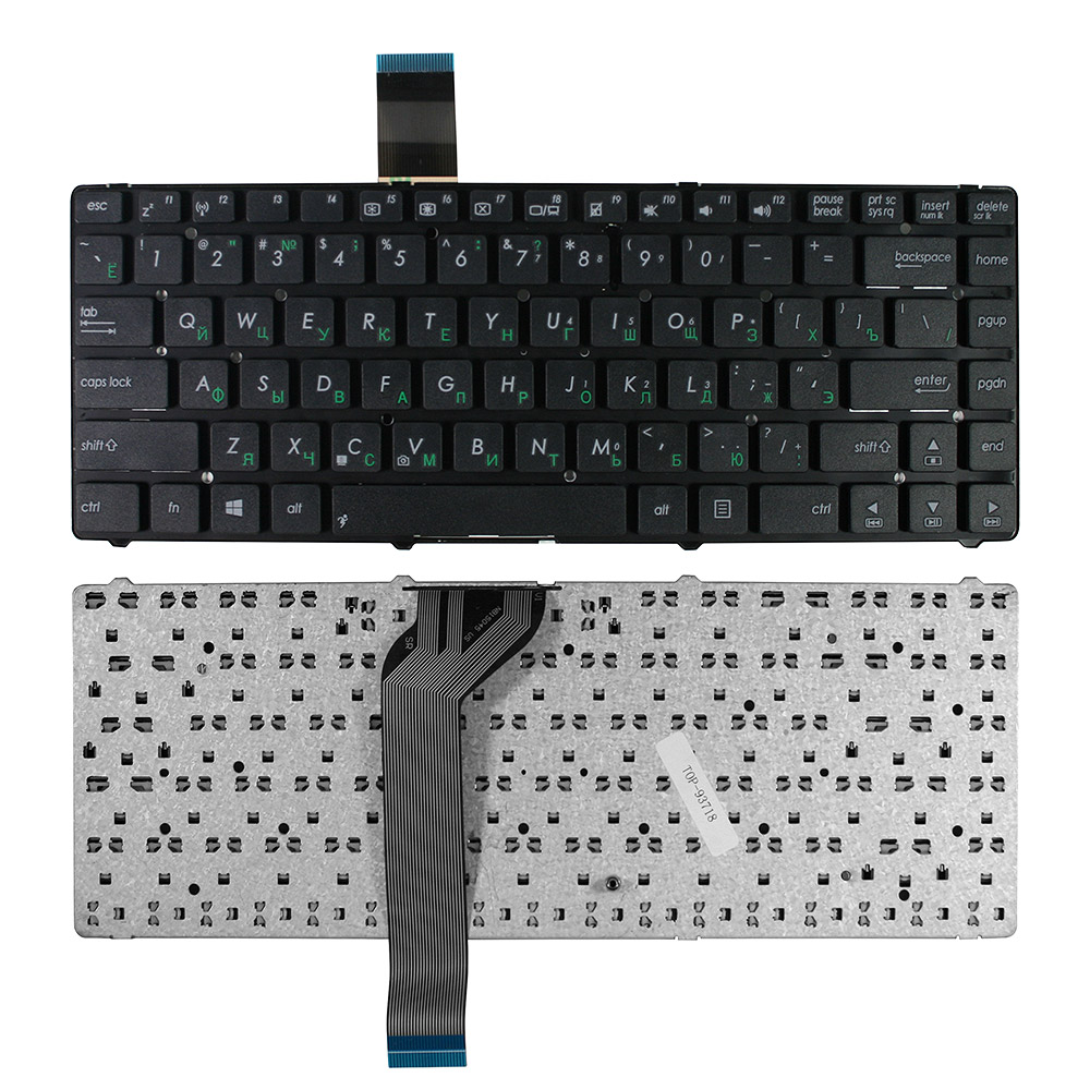 Клавиатура для ноутбука Asus A45, K45, U33, U43, U44, U46, X45 Series. Плоский Enter. Черная, без рамки. V111362DK1, 0KN0-LD1RU01.