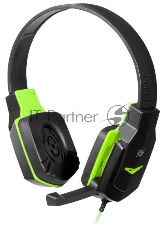 Гарнитура Defender Warhead G-320 черный+зеленый, кабель 1.8 м