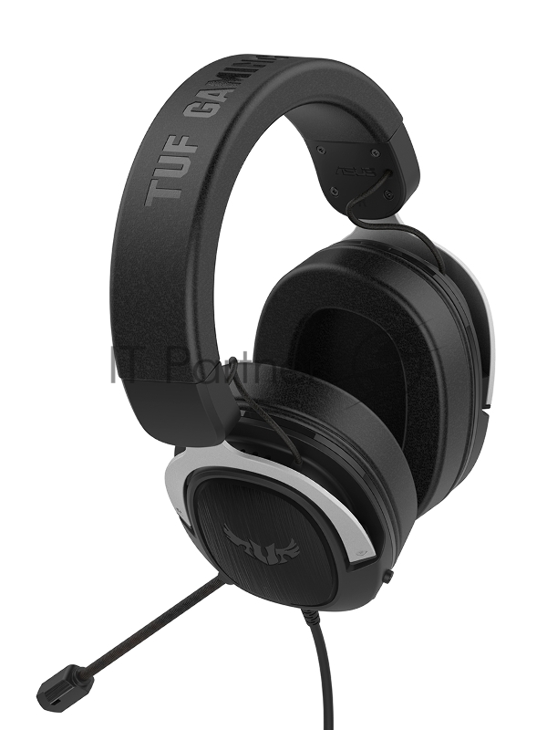 ASUS TUF Gaming H3 Игровые наушники чёрно-серебристые (7.1 виртуально, 50мм, неодимовые магниты, 32 Ом, 20~20000 Гц, микрофон, USB, PC, Mac, PS4, Nintendo Switch, Xbox One, 90YH025S-B1UA00)