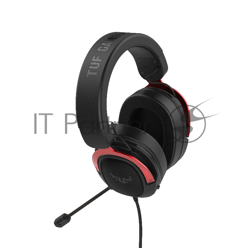 Игровые наушники ASUS TUF Gaming H3 чёрно-красные (7.1 виртуально, 50мм, неодимовые магниты, 32 Ом, 20~20000 Гц, микрофон, USB, PC, Mac, PS4, Nintendo Switch, Xbox One, 90YH02AR-B1UA00)