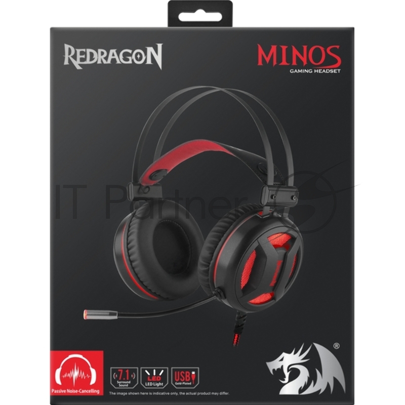 Гарнитура GAMING MINOS RED/BLACK REDRAGON 78368 DEFENDER
