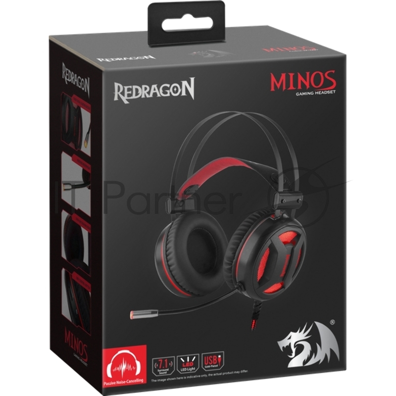 Гарнитура GAMING MINOS RED/BLACK REDRAGON 78368 DEFENDER