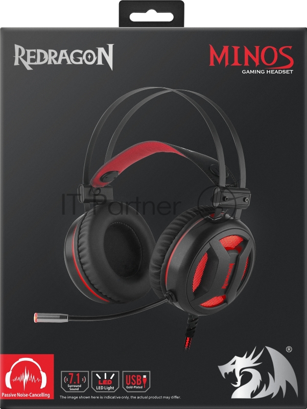 Гарнитура GAMING MINOS RED/BLACK REDRAGON 78368 DEFENDER