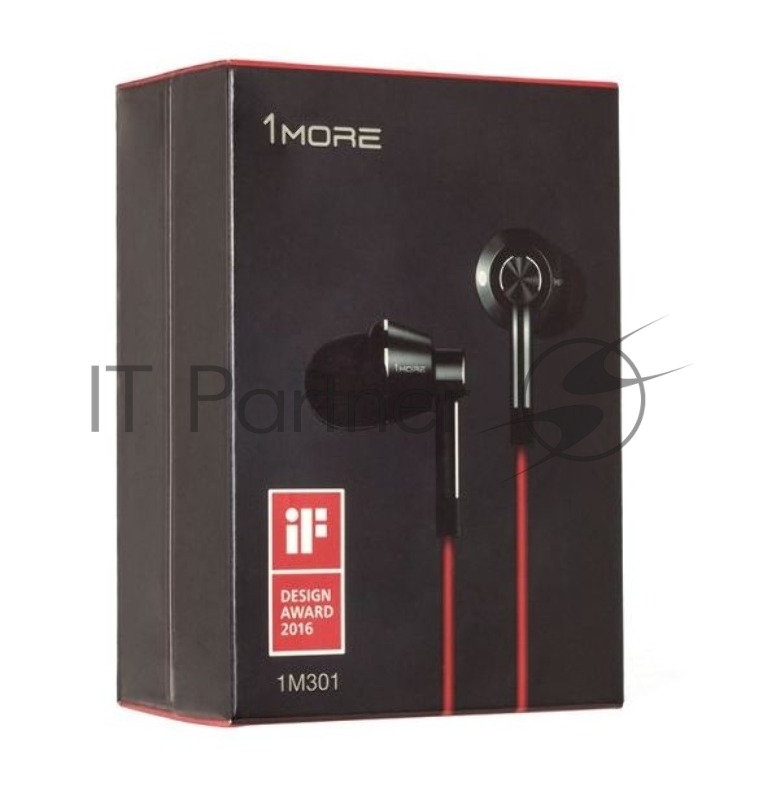 Наушники 1MORE 1M301-Black вставные ( затычки) с микрофоном,20 - 20000 Гц,98 дБ,32 Ом,5 мВт,mini jack 3.5 mm