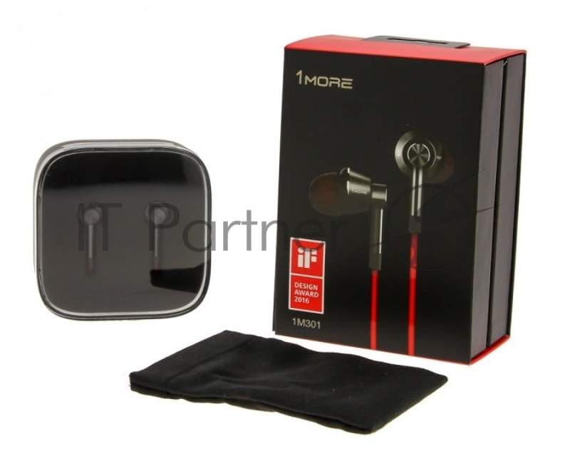Наушники 1MORE 1M301-Black вставные ( затычки) с микрофоном,20 - 20000 Гц,98 дБ,32 Ом,5 мВт,mini jack 3.5 mm
