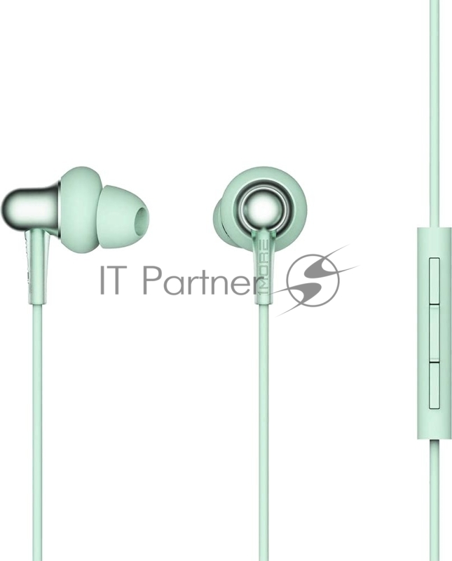 Наушники 1MORE E1025-Green вставные ( затычки) с микрофоном,20 - 20000 Гц,98 дБ,32 Ом,5 мВт,mini jack 3.5 mm