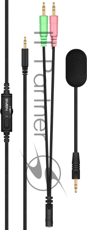 Игровые наушники SVEN AP-G999MV с микрофоном серый (50 мм, мини-джек (стерео) O 3,5 мм (4 pin))