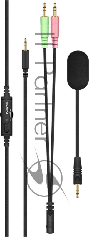 Игровые наушники SVEN AP-G999MV с микрофоном серый (50 мм, мини-джек (стерео) O 3,5 мм (4 pin))