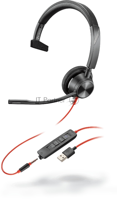 Гарнитура проводная Blackwire 3315, BW3315 USB-A