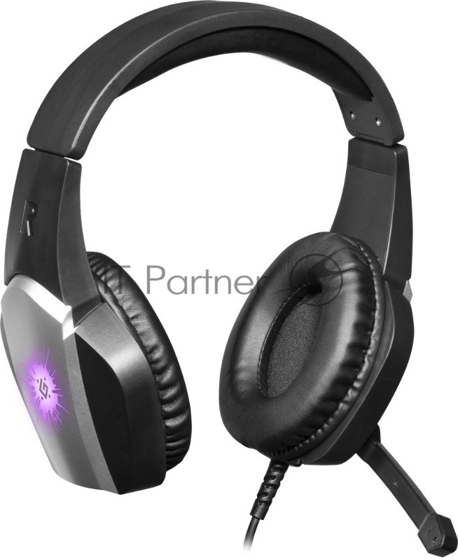 Игровая гарнитура Defender X-Skull черный/серый, провод 2.1 м (64585)