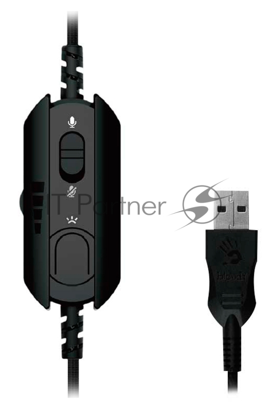 Наушники с микрофоном A4Tech Bloody G575 черный 2м мониторные USB оголовье (G575 USB/ BLACK)