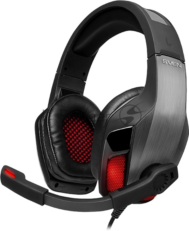 Игровые стереонаушники SVEN AP-U995MV с микрофоном черный-красный (USB, LED, 7.1, 50 мм)