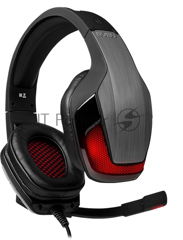 Игровые стереонаушники SVEN AP-U995MV с микрофоном черный-красный (USB, LED, 7.1, 50 мм)