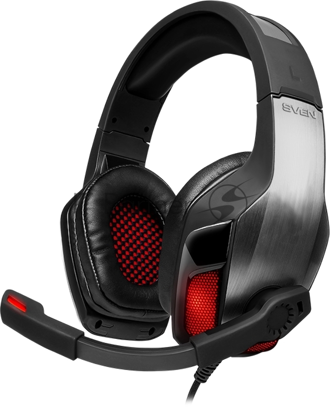 Игровые стереонаушники SVEN AP-U995MV с микрофоном черный-красный (USB, LED, 7.1, 50 мм)
