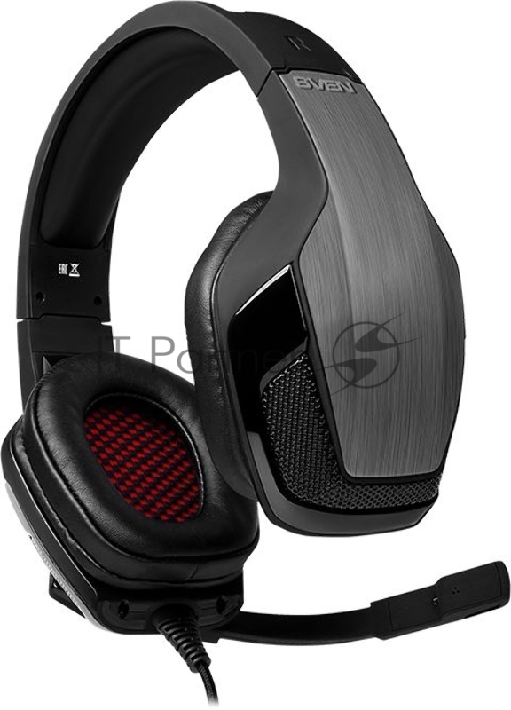 Игровые стереонаушники SVEN AP-U995MV с микрофоном черный-красный (USB, LED, 7.1, 50 мм)