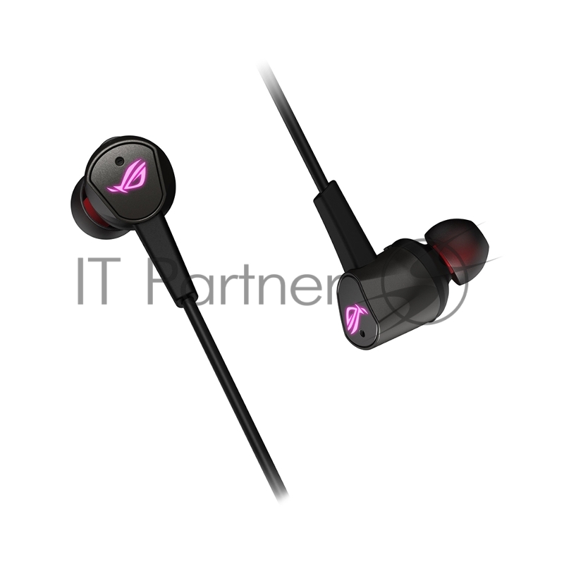 Игровые наушники чёрные ASUS ROG Cetra II (вкладыши, USB-C, RGB подсветка, ПУ, чехол, 90YH02S0-B2UA00)