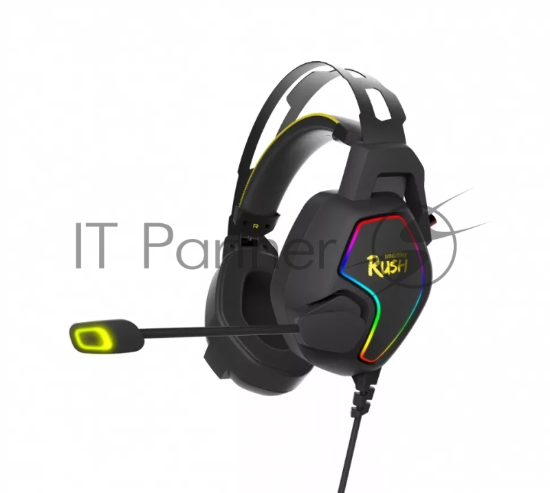 Игровая гарнитура Smartbuy RUSH AMBITION, RGB, металлич.оголовье, 50мм динамики,черн/жел (SBHG-6300)