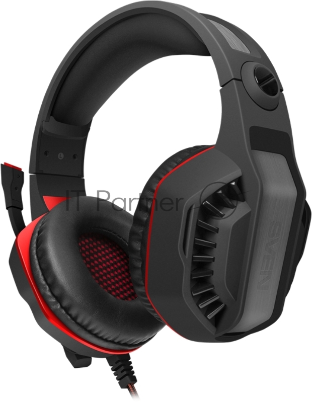 Игровые стереонаушники SVEN AP-U990MV с микрофоном черный-красный (внешняя звуковая карта USB 7.1)