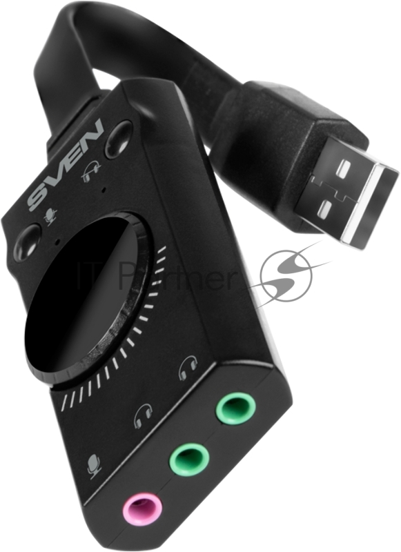 Игровые стереонаушники SVEN AP-U990MV с микрофоном черный-красный (внешняя звуковая карта USB 7.1)