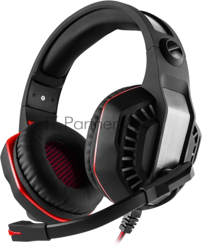 Игровые стереонаушники SVEN AP-U990MV с микрофоном черный-красный (внешняя звуковая карта USB 7.1)